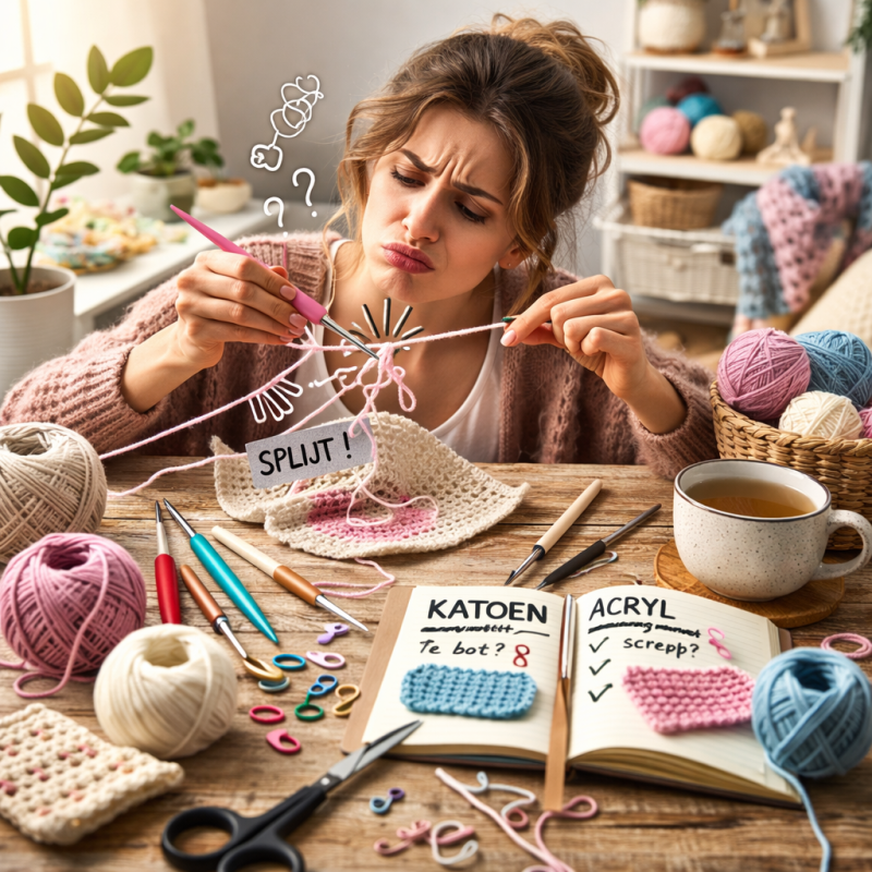 Scherpe of ronde haaknaald? Het echte verschil bij splijten van katoen en acryl uitgelegd