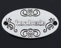 Metalen Labels 2 stuks Handmade 18 x 32 mm