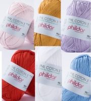 Phildar phil coton 3 katoen pakket 11 willekeurige kleuren