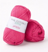 Phildar phil coton 3 framboos