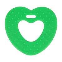 Bijtring hart groen met noppen 2 stuks