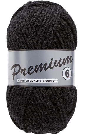 Lammy Yarns Premium 6 001 zwart