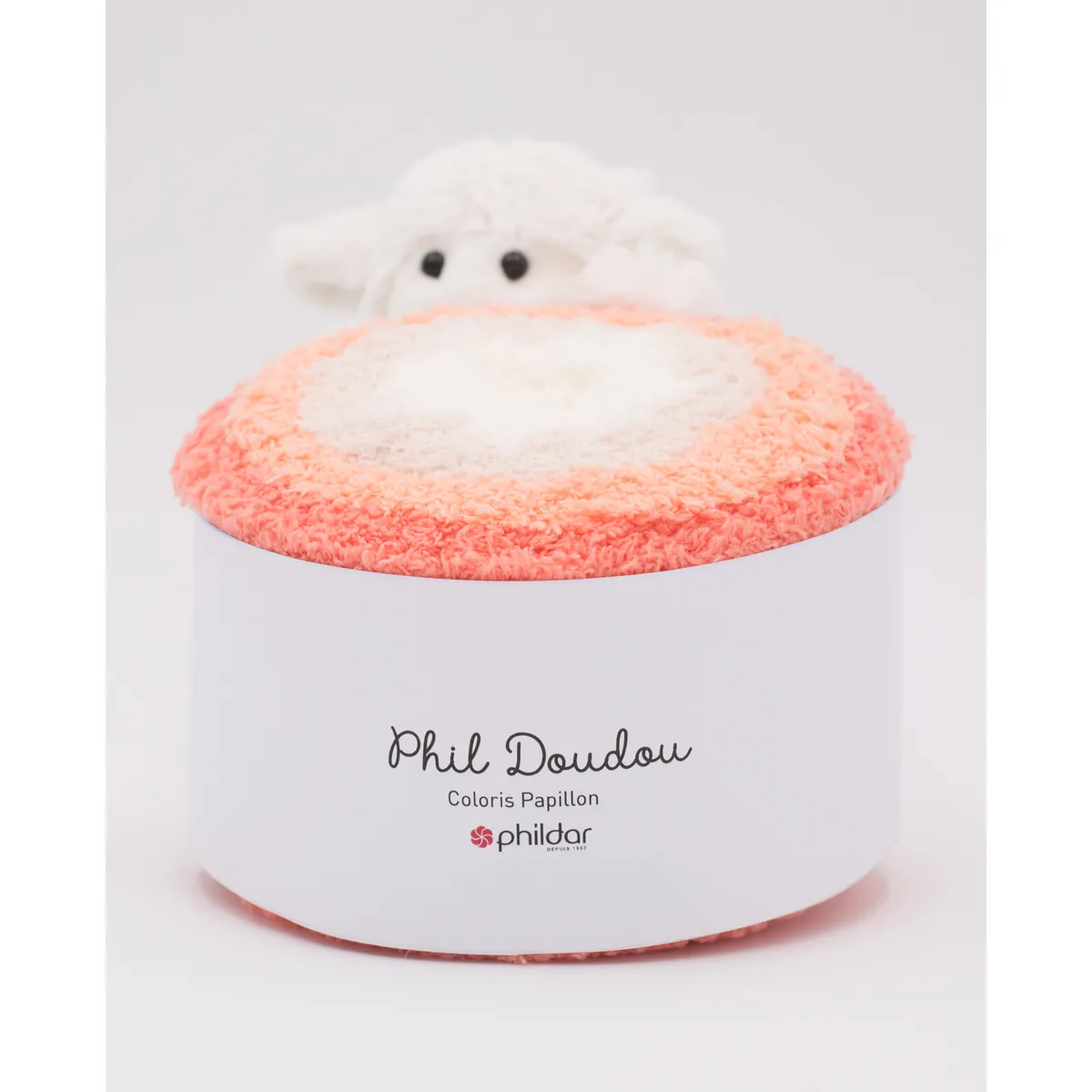 Phildar DouDou Papillon wit roze oranje