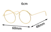 1 gouden bril 6 cm