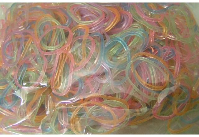 600 glitter mix diverse kleuren elastiekjes